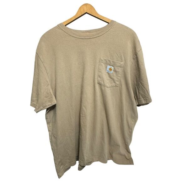 Carhartt XL Pocket Tee - Tan | Comfortable Workwear Essential - Picture 1 of 6